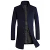 Herenwolmengsels Winterjas Slim Fit Jassen Heren Casual Warm Lange Windjack Jas en Mannen Pea