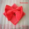 Groom Ties Fashion Watermelon Velvet Bowties with Matching hankie Mens Unique Tuxedo Velvet Bowtie Bow Tie Set Necktie Bridegroom