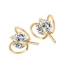 Earrings 18K Gold Plated Hollow Earrings Korean Luxury Filigree Elegant Zircon Geometric Earrings