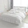 100% Cotton White Blue Grey Bedding sets For kids Girls Queen Twin King size Duvet cover Bed sheet Bed skirt set Pillowcase 201113