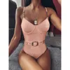 2020 Sexy New One Piece Купальник Высокий разрез Купальники Женщины Бразильские Купальники Костюмы Beachwear Backbloble Swear Носить твердые Монокини T200708