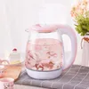 Pink 1 8L Glass Automatisk elektrisk vattenkokare 1500W Vattenvärmare kokande tepanna Kök Apparat Temperaturkontroll3007