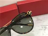 Lunettes de soleil pilotes Gold Tortoise Green Lens Men Fashion Protective Lens Top Quality