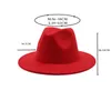 2020 High Quality Wide Brim Fedora Hat Women Men Imitation Wool Felt Hats with Metal Chain Decor Panama Fedoras Chapeau Sombrero C281d