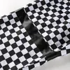 Sprężyny i jesienne spodnie damskie czarno -białe w kratę drukowanie patchworkg Pencil Pants seksowne luźne spodnie dresowe