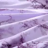 Ensemble de literie imprimé marbre blanc violet housse de couette roi reine taille housse de couette brève literie couette couverture 3 pièces 201127