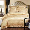 4/6pcs Gold Jacquard Satin bedding set king queen Luxury Tribute Silk quilt/duvet cover bed linen bedclothes set home textile T200706