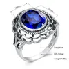 Создано синие сапфировые кольца принцесса цветок участие обручальные кольца 925 стерлинговые кольца для женщин 2020 любимые