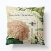 Soffor kuddehölje färska blommor blad tecknad imitation hamp kudde täcker soffa heminredning pillowcases dekorativa nya ankomst 3 8ys m2