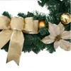 Pingente de Natal de 1,8 m de comprimento para a sala de estar Cozinha Rattan Green Green Gold Wreath Wreath Home Wall Hanging Decoration 201203