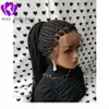 2021 New brazilian Braided full lace front Wig Braided Box Braids Synthetic Lace Front Wig Heat Resistant Fiber Hair for black wom6492113