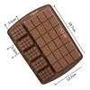 Siliconen Mold Wafel Bakvormen Chocolade Schimmel Fondant Patisserie Candy Bar Mold Cake Modus Decoratie Keuken Betings Accessoires RRB13692
