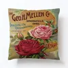 Soffor kuddehölje färska blommor blad tecknad imitation hamp kudde täcker soffa heminredning pillowcases dekorativa nya ankomst 3 8ys m2