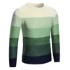 Mode- Hommes Couleur Pull Slim Fit Tricoté O-cou Pulls Chauds Automne Hiver Chandails Chauds Hauts