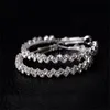 Earrings Hoop for Women fashion jewelry Diamond Earring Wedding Round Drop Earrings Hanging 925 Sterling Silver Big Hoop