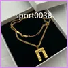 Slide Pendant Necklace Women Street Fashion Halsband Lyxdesigner smycken Retro Guldfärg av hög kvalitet Mens för gåvor D2110277049014