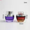 6 x 30G Glass Cream Jar 30cc Clear red black purple Blue Mini Cosmetic Container with Gold Silver lidsgood qualtity