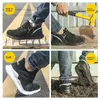 DAILOU Hommes Sécurité Indestructible Chaussures Bottes avec Steel Toe Imperméable Respirant Sneakers Travail Chaussures Y200915