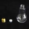 LED Light Bulb Water Bottle Plastic Milk Juice Bottles Disposable Leak-proof Drink Cup With Lid Creative Drinkware Wholesale WVT0435