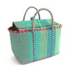 Einkaufstaschen Bolso de mano tejido plstico para mujer, bolsa playa paja, cesta almacenamiento diseador moda, gran capacidad, bolso 220303