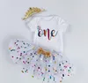 Ins Baby Tutu Dot Spódnica z łukiem Romper Crown Opaska 3pcsset dziewczyn