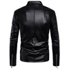 多くのジッパーとメンズの毛皮の毛皮のメンズ革のジャケットの多いバイカーのオートバイの黒人のサイズm-5xl