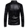 Veste en cuir synthétique pour hommes, avec de nombreuses fermetures éclair, manteau de motard, moto, noir, taille asiatique M-5XL