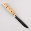 bamboo root dinner steak knife stainless steel wooden handle restaurant household kitchen tableware dinnerware cutlery