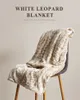 130 160cm Blanket Winter New Blanket Thickened White Plush Leopard Double Layer Nap Warm Knee Blanket Couch Cover Bed Sofa Bedspread
