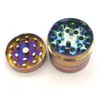 Grinder de fumo azul do gelo colorido 4 camadas Metal SmokeGrinder ManualGrinder Acessórios de fumo 40mm WQ719-WLL