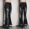 Weigou panie płomieniowe kobiety rozryte dżinsowe chude spodnie żeńskie dżinsy z szerokiej nogi dżinsy LJ201029