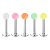 Luminoso Glow Labret Anello per labbro Piercing Bar Acciaio chirurgico Ear Stud Cartilagine Orecchino Tragus Helix Monroe Gioielli per il corpo