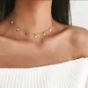 Hänge halsband hängsmycken smycken sommar bohemia stil guld sier färg stjärna månhalsband kvinnor boho choker epacket droppleverans 2021 k6