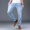 Sulae Brand Top Classic Style Men Ultraathin Jeans Business Casual Light Blue Stretch Cotton Jeans Male Brand Trousers 20111111111