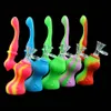 Cabaça em forma de plataforma de vidro bongo tubulações de água tubulações de água tigela de silicone bongs heady mini tubos de cera plataformas erva borbulhante narguilhahs