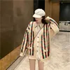 レディースセータービンテージルーズストライプニットカーディガン秋冬2020新しいファッション韓国甘いニットジャンパードロップシッピング1