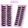 Soft Light Thick Natural Mink False Eyelashes 10 Pairs Set Curling Up Crisscross 3D Fake Lashes Handmade Reusable Eyelash Extensions Easy To Wear DHL