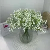 واحد الأبيض وصول gypsophila الطفل التنفس الاصطناعي وهمية الحرير الزهور النباتات المنزل الزفاف الديكور rre13157