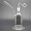 Verre BEAKER bongs 8 bras arbre perc nid d'abeille percolateur bécher bong main fumer pipe à eau avec clou banger et tuyau de brûleur à mazout en verre de 18 mm