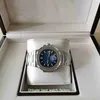 Med kartongpapper U1 Fabriksklockor av högsta kvalitet 40 mm Nautilus 5711 1A/010 Blue Dial Asia 2813 Urverk Transparent Mekanisk Automatisk Herrklocka Herrarmbandsur