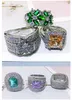 Mescolare anelli di pietre preziose placcate argento 925 con pietre laterali Super brillante pietra di zircone colorato Micro pavimenta anello di zirconio per le donne all'ingrosso all'ingrosso