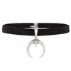 Phyanic svart goth choker halsband sammet gotisk chocker handgjorda månhängen halsband för kvinnor coola smycken tillbehör2338