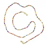 Chaînes de lunettes en perles de riz, couleurs simples, mélange de couleurs, avec fermoir à homard, chaîne de lunettes de soleil, collier de perles, lien de masque, 12 pièces/lot, vente en gros