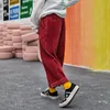 Corduroy Wide Leg Pants Men Women Streetwear Hip-hop Casual Pants Men Japanese Elastic Waist Loose Soild Color Baggy Jogger 201128