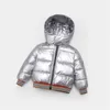 Children Down Jacket Silver Shiny Face Boys Girls Thickened Baby Winter Jacket Fashion Hooded Solid Color Coat Jacket 210 Years L8138267