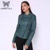 Nova Jaqueta De Couro De Moda Para As Mulheres Primavera 2020 Black Faux Jaqueta De Couro Slim Moto Moto Biker Zipper Jacket Nova Coleção LJ201021