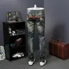 Hip Hop Denim Pants Men Trousers Fashion Flower Embroidery Men Jeans Summer New Skinny Jeans Men Casual Slim Fit Blue 201111