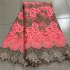 High Quality African Nigerian Tulle Lace Fabric Swiss100% Cotton Fabric Embroidered Damask Wedding Party Gown Dress 2.5Yards