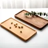 Noyer hêtre bois Rectangle carré en bois gâteaux plats maison hôtel école Dessert plateau de service bois Sushi assiette LX3543