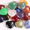 Pierre précieuse de Quartz naturelle personnalisée, 20x6mm, cristal gonflé, Mini pendentif en forme de cœur, pierres précieuses de guérison d'amour